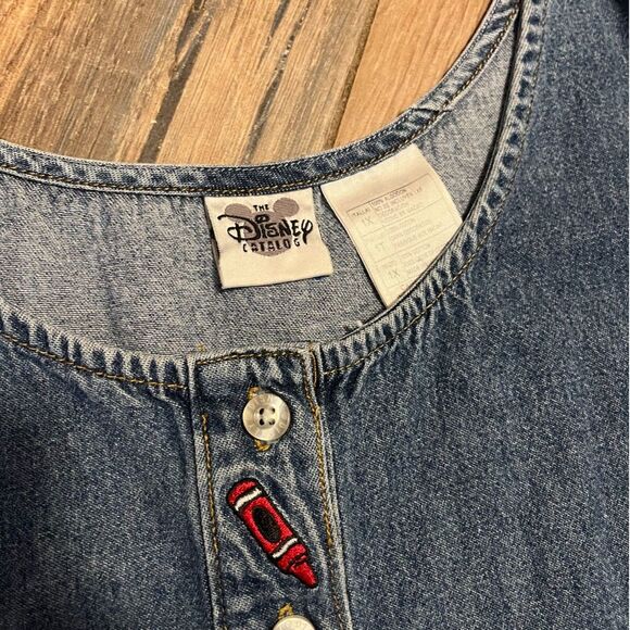 Disney Character School Teachers Denim Dress Embroidered Pooh Midi 1X - Picture 3 of 7